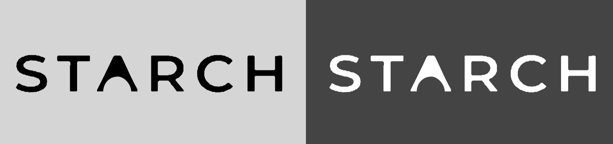 Starch logo in dark and light themes